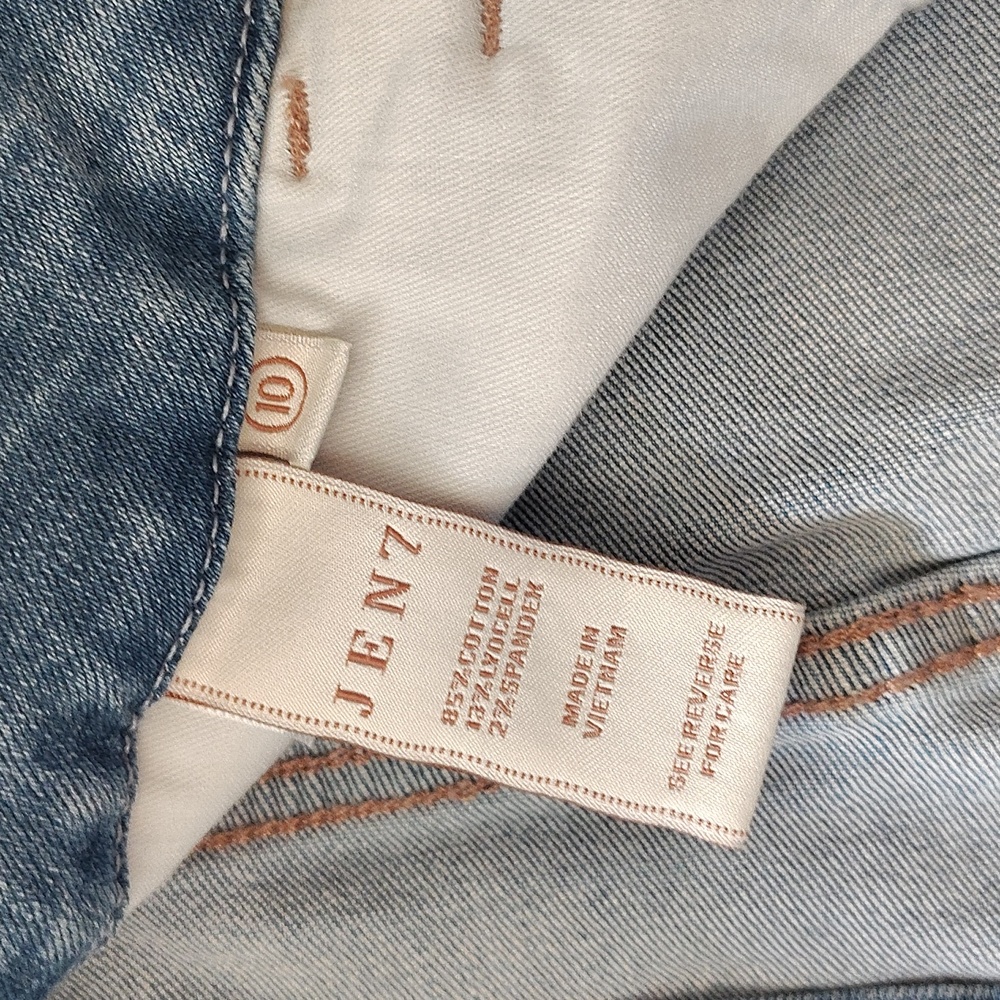 ๐ Jen7 by 7 For All Mankind Cropped Frayed Hem Ankle Skinny Jeans. Size 10 - Picture 4 of 16